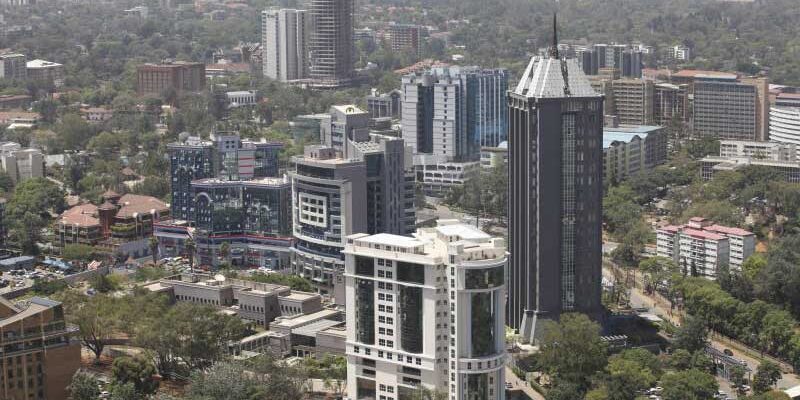 A section of office blocks in Upper Hill, Nairobi.